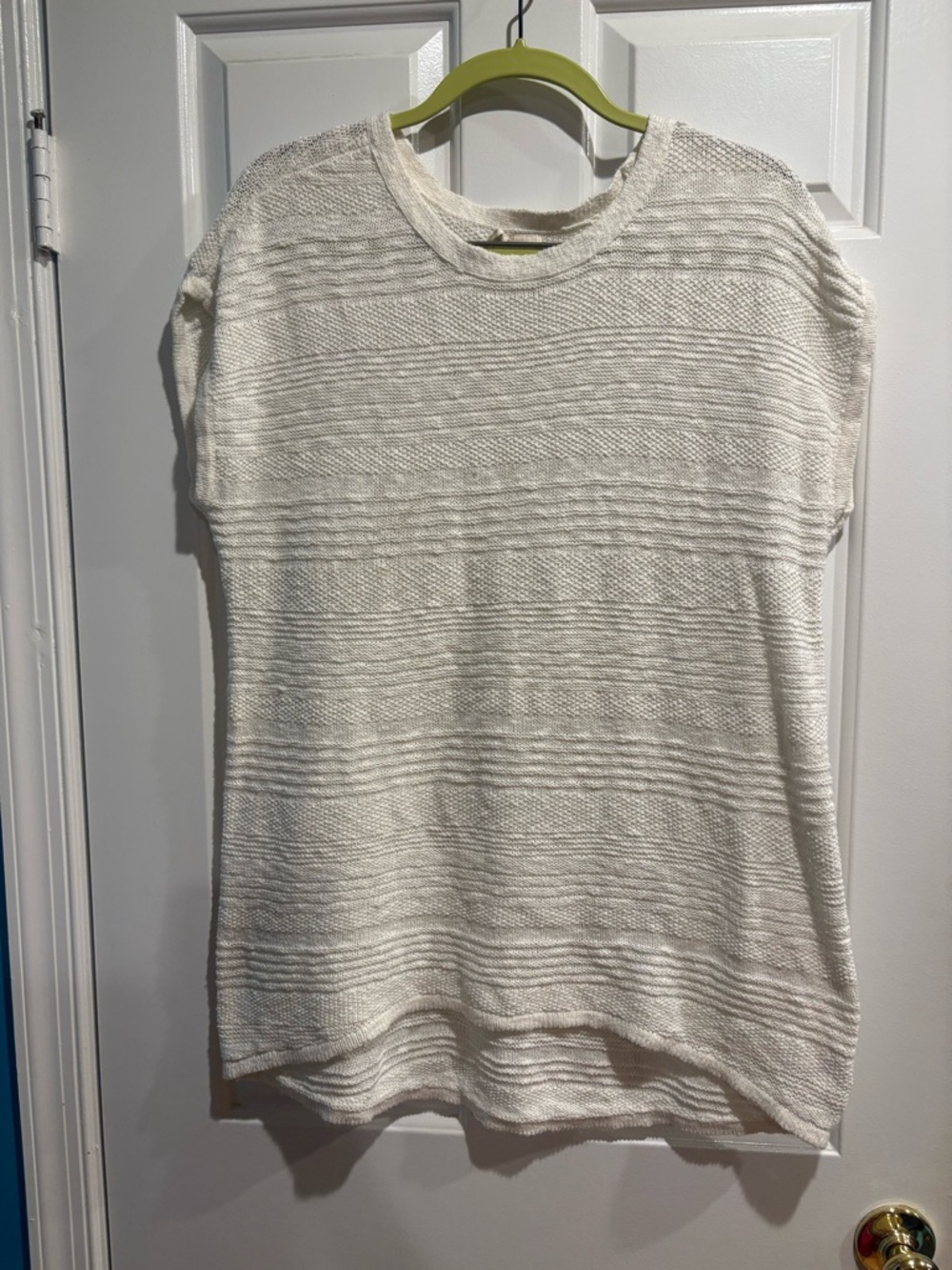 Anthropologie Moth open knit cotton sleeveless long top cream sz M